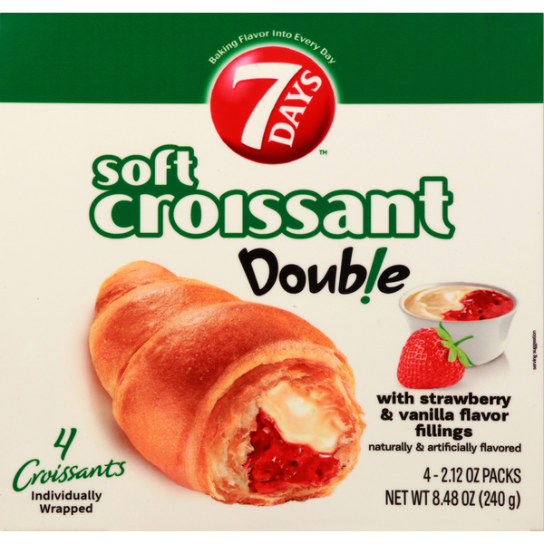 7Days Soft Croissant, with Strawberry &amp; Vanilla Flavor Fillings, Double  DestGlow