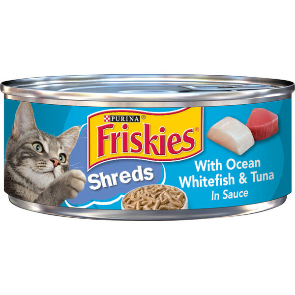 Purina Friskies Wet Cat Food, Shreds With Ocean Whitefish &amp; Tuna in Sauce