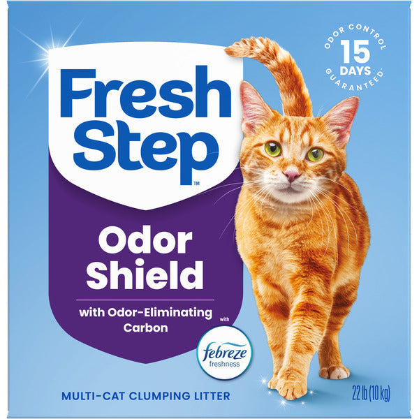 Fresh Step Odor Shield Multi Cat Clumping Litter with Febreze Freshness  DestGlow