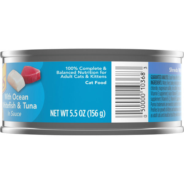 Purina Friskies Wet Cat Food, Shreds With Ocean Whitefish &amp; Tuna in Sauce