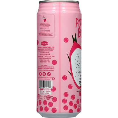 Pocas Strawberry Dragon Fruit Oolong Tea Popping Boba Drink