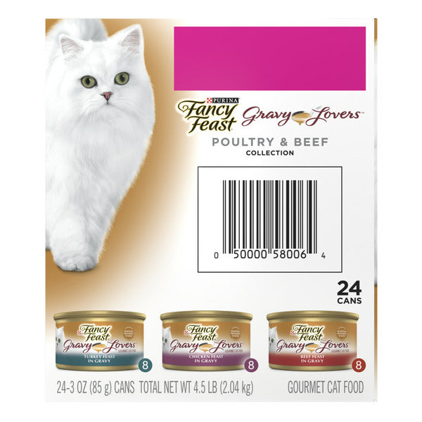Purina Fancy Feast Gravy Lovers Poultry and Beef Grilled Gourmet Wet Cat Food