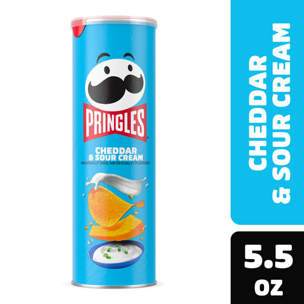 Pringles Cheddar and Sour Cream Potato Crisps Chips, Lunch Snacks, 5.5 oz  DestGlow