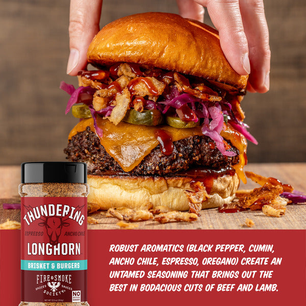 Fire &amp; Smoke Society Thundering Longhorn Steak Seasoning, BBQ Rub  DestGlow