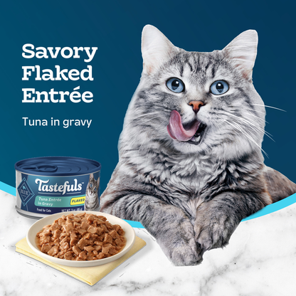 Blue Buffalo Tastefuls Natural Flaked Wet Cat Food, Tuna Entrée in Gravy