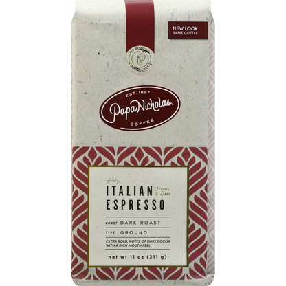 PapaNicholas Coffee Coffee, Ground, Dark Roast, Italian Espresso