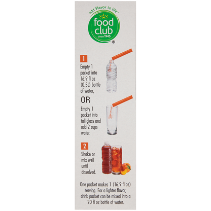 Food Club Peach Iced Tea Low Calorie Drink Mix