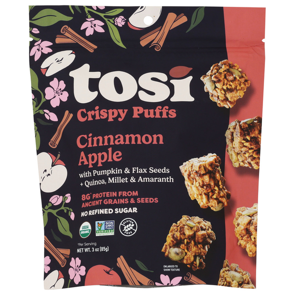 Tosi 3 Oz Crispy Puffs Cinnamon Apple  DestGlow
