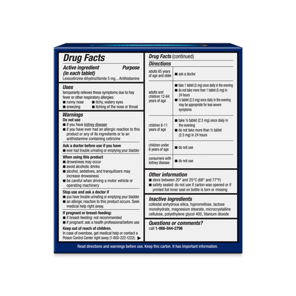 Xyzal 24HR Allergy Relief Medicine, Prescription Strength