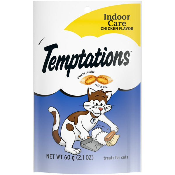 TEMPTATIONS Indoor Care Crunchy and Soft Cat Treats, Chicken Flavor  DestGlow