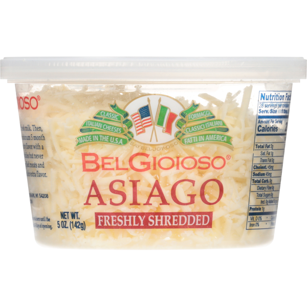 BelGioioso Shredded Cheese, Asiago  DestGlow