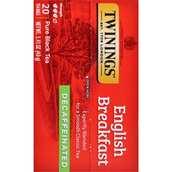 Twinings Black Tea, Pure, Decaffeinated, English Breakfast, Tea Bags  DestGlow