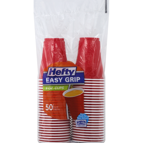 Hefty Cups, Easy Grip, 9 Ounce  DestGlow