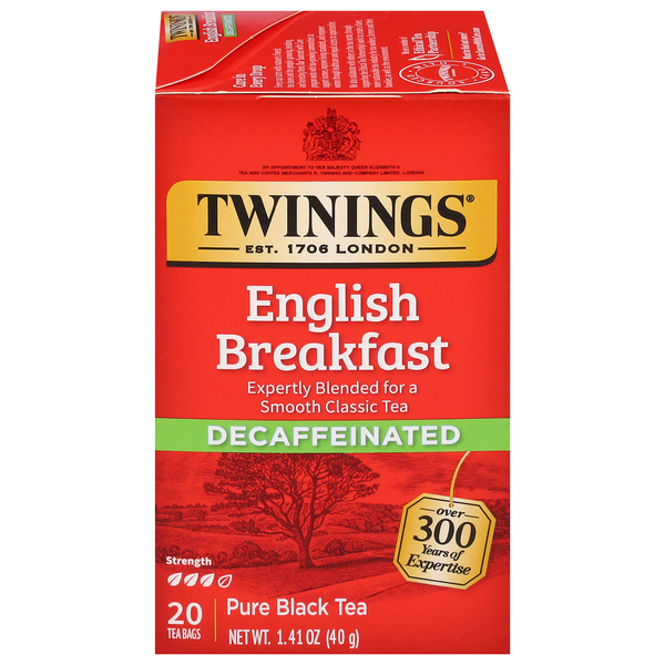 Twinings Black Tea, Pure, Decaffeinated, English Breakfast, Tea Bags  DestGlow