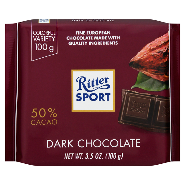 Ritter Sport Dark Chocolate, 50% Cacao  DestGlow