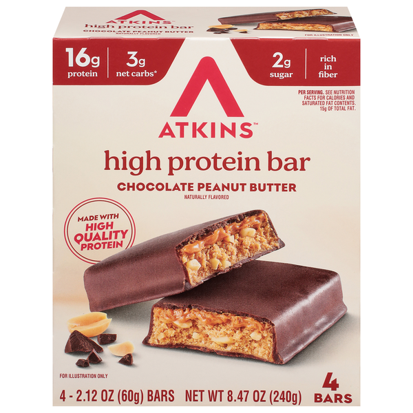 Atkins Chocolate Peanut Butter High Protein Bar  DestGlow