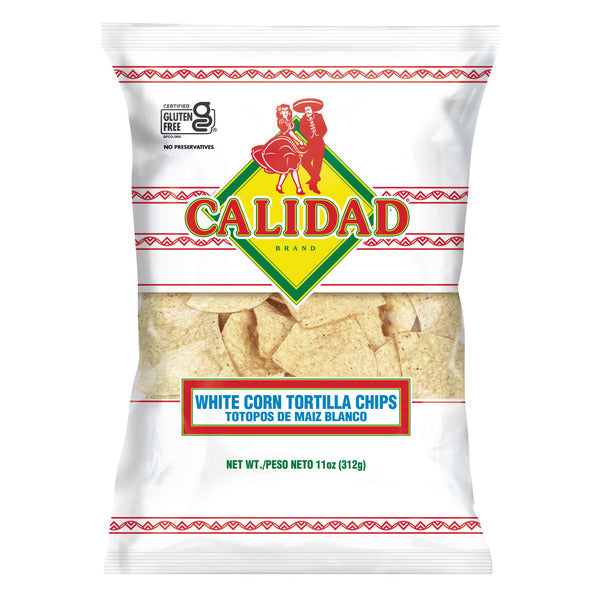 Calidad White Corn Tortilla Chips, 11 Ounce Bag  DestGlow