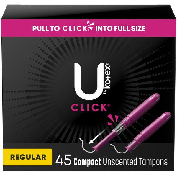 U by Kotex Click Compact Unscented Tampons, Regular  DestGlow