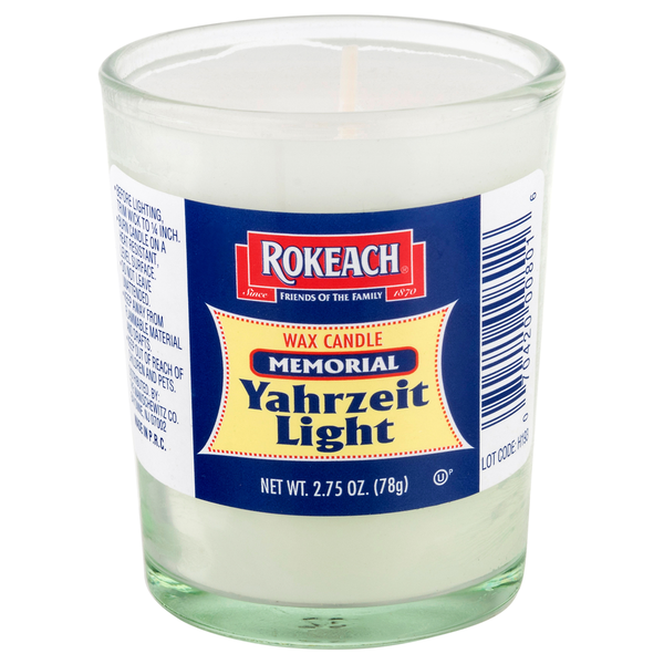 Rokeach Memorial Yahrzeit Light Wax Candle  DestGlow