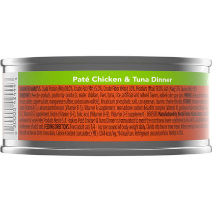 Purina Friskies Pate Wet Cat Food, Chicken &amp; Tuna Dinner