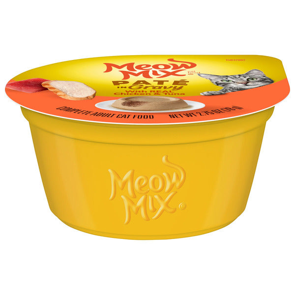 Meow Mix Paté in Gravy With Real Chicken &amp; Tuna, Wet Cat Food  DestGlow