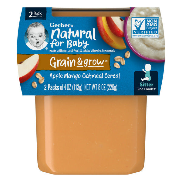 Gerber Natural for Baby Grain &amp; Grow Apple Mango Oatmeal Cereal  DestGlow