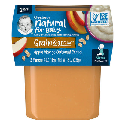 Gerber Natural for Baby Grain &amp; Grow Apple Mango Oatmeal Cereal
