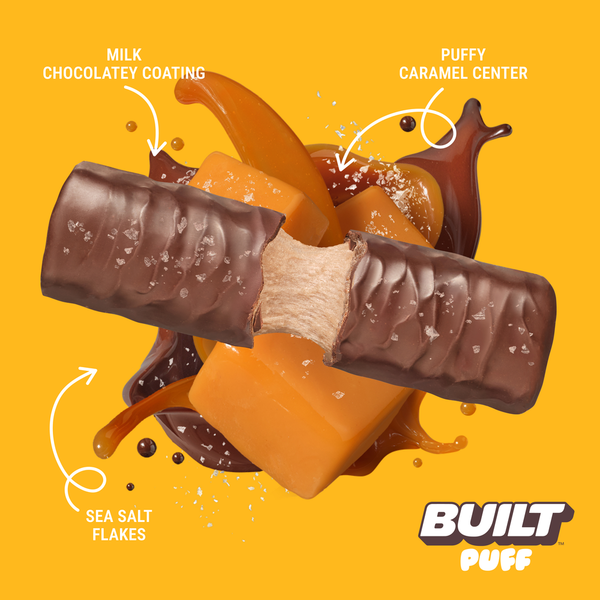 BUILT Puff Protein Bar, Salted Caramel, Single Puff Bar  DestGlow