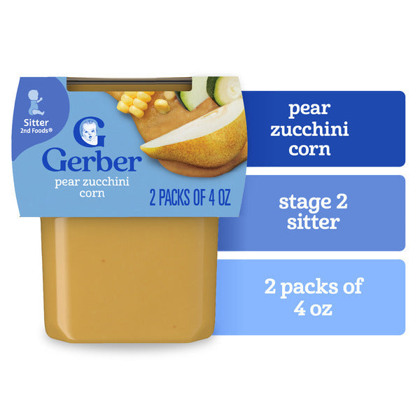 Gerber Stage 2 Baby Food Pear Zucchini Corn Puree Tubs Baby Puree  DestGlow