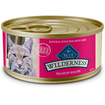 Blue Buffalo Wilderness High Protein Grain Free, Natural Adult Pate Wet Cat Food, Salmon  DestGlow
