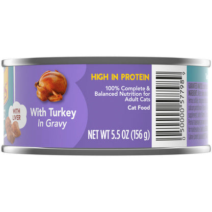 Purina Friskies Gravy Wet Cat Food, Tasty Treasures With Turkey &amp; Liver