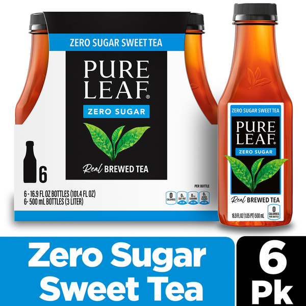 Pure Leaf Zero Sugar Real Brewed Tea Sweet Tea 16.9 Fl Oz, 6 Count  DestGlow