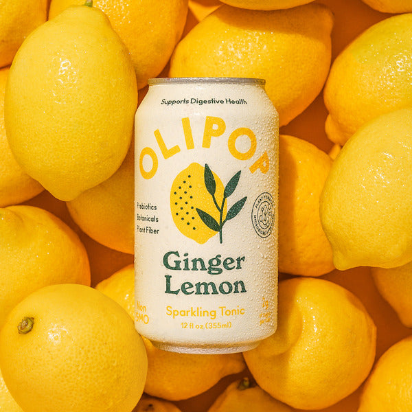 OLIPOP Prebiotic Soda, Ginger Lemon  DestGlow