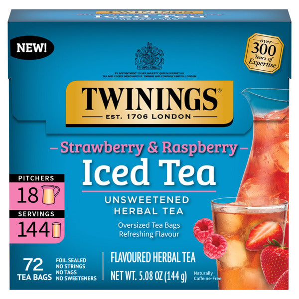 Twinings Strawberry &amp; Raspberry Flavoured Herbal Iced Tea Bags