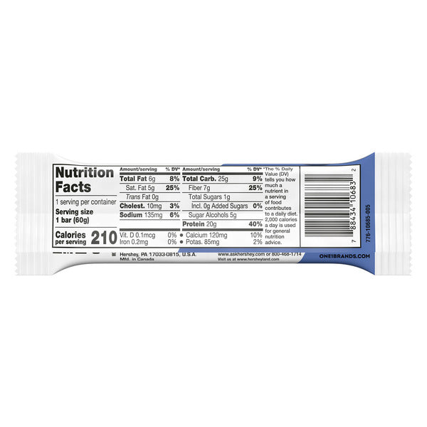ONE Blueberry Cobbler Flavored Protein Bar, 2.12 oz  DestGlow