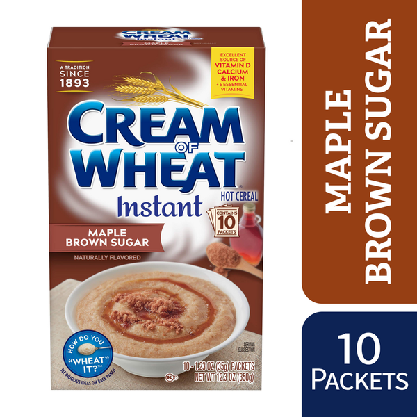 Cream of Wheat Maple Brown Sugar Instant Hot Cereal, Kosher, 10-1.23 OZ Packets  DestGlow