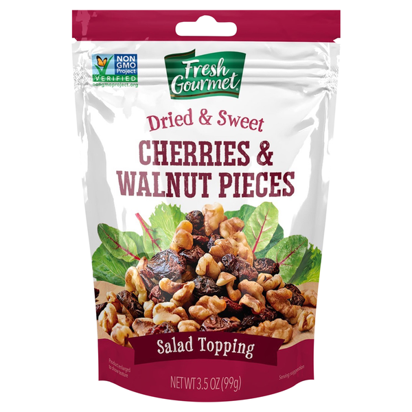 Fresh Gourmet Salad Topping, Dried &amp; Sweet, Cherries &amp; Walnut Pieces  DestGlow