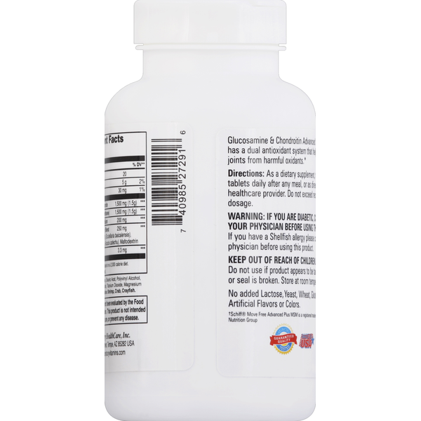 21ST Century Glucosamine Chondroitin, Advanced, Plus 1500 mg MSM, Coated Tablets  DestGlow