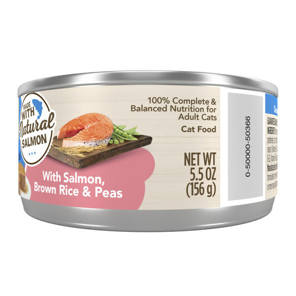 Purina Friskies Wet Cat Food Pate Ocean Favorites With Natural Salmon, Brown Rice and Peas