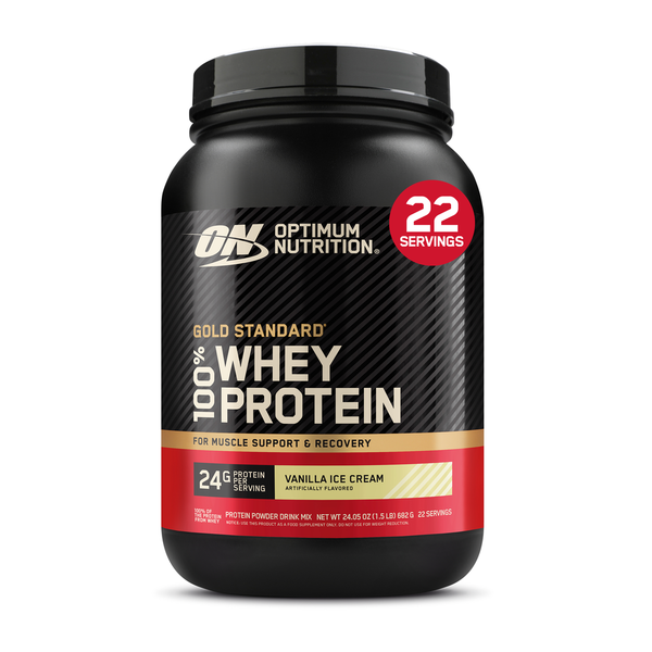 Optimum Nutrition Gold Standard 100% Whey Protein Powder, Vanilla Ice Cream, 22 Servings  DestGlow
