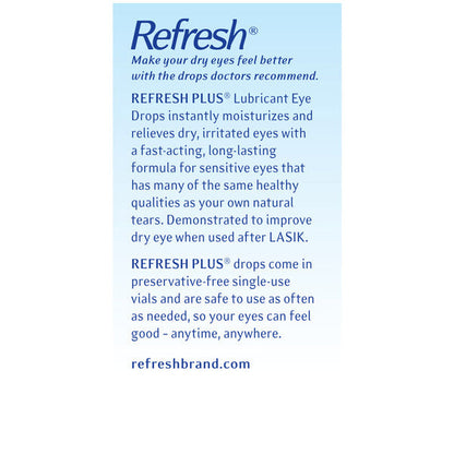 Refresh Plus Lubricant\nEye Drops Preservative-Free Artificial Tears