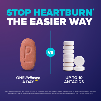 Prilosec OTC OTC Heartburn Relief, Omeprazole, Acid Reducer Tablets, Wildberry Flavor