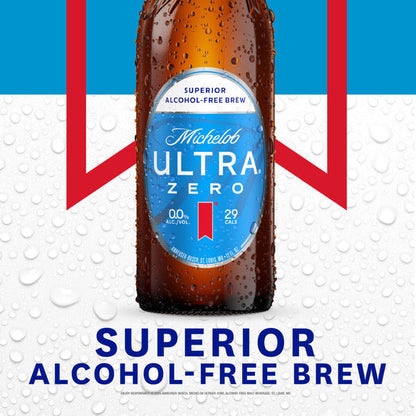 Michelob ULTRA Zero Non-Alcoholic American Lager Beer, 6 Pack 12 Fl Oz Glass Bottles