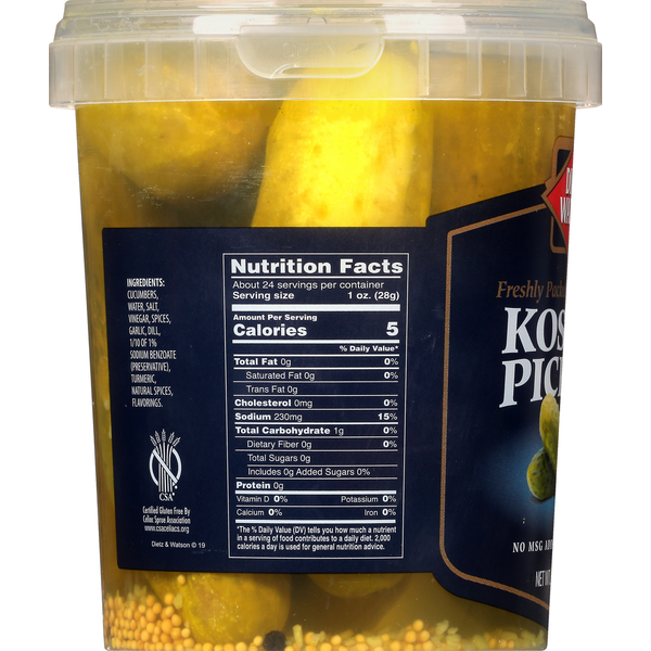 Dietz &amp; Watson Pickles, Kosher
