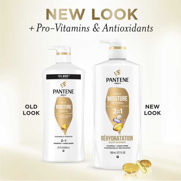 Pantene Daily Moisture Renewal 2 in 1 Shampoo + Conditioner  DestGlow