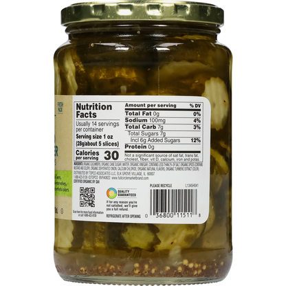 Full Circle Pickle Chips, Sweet Bread &amp; Butter