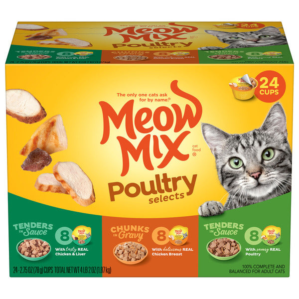 Meow Mix Poultry Selections Variety, Wet Cat Food  DestGlow