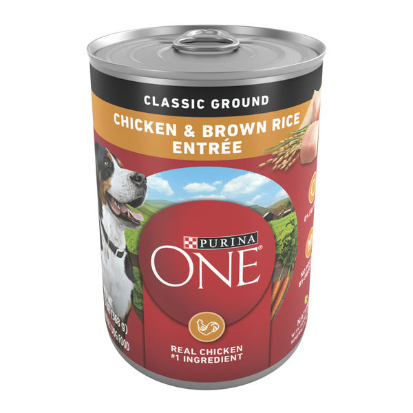 Purina ONE Classic Ground Chicken and Brown Rice Entree Adult Wet Dog Food  DestGlow