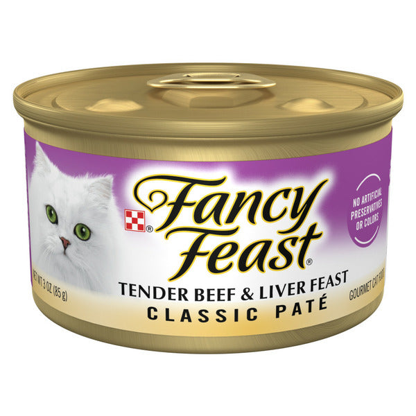 Purina Fancy Feast Tender Beef and Liver Feast Classic Grain Free Wet Cat Food Pate  DestGlow