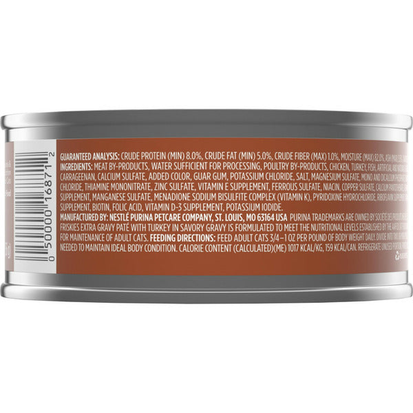 Purina Friskies Gravy Pate Wet Cat Food, Extra Gravy Pate With Turkey in Savory Gravy